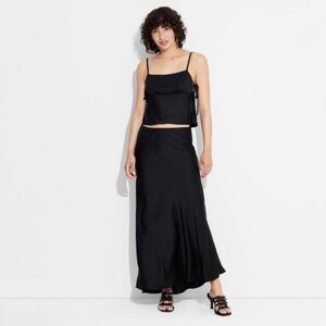 satin maxi skirt - wild fable
